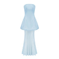 Mélanie Blue Corset Dress & Mesh Skirt Set