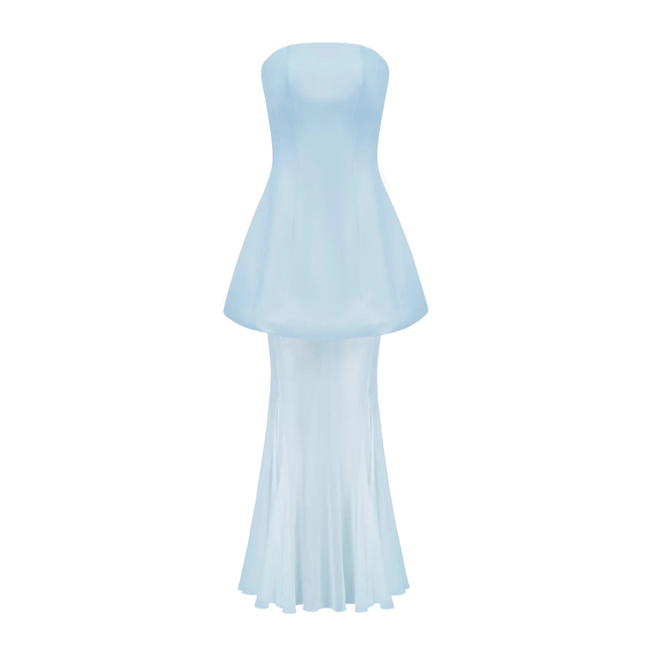 Mélanie Blue Corset Dress & Mesh Skirt Set