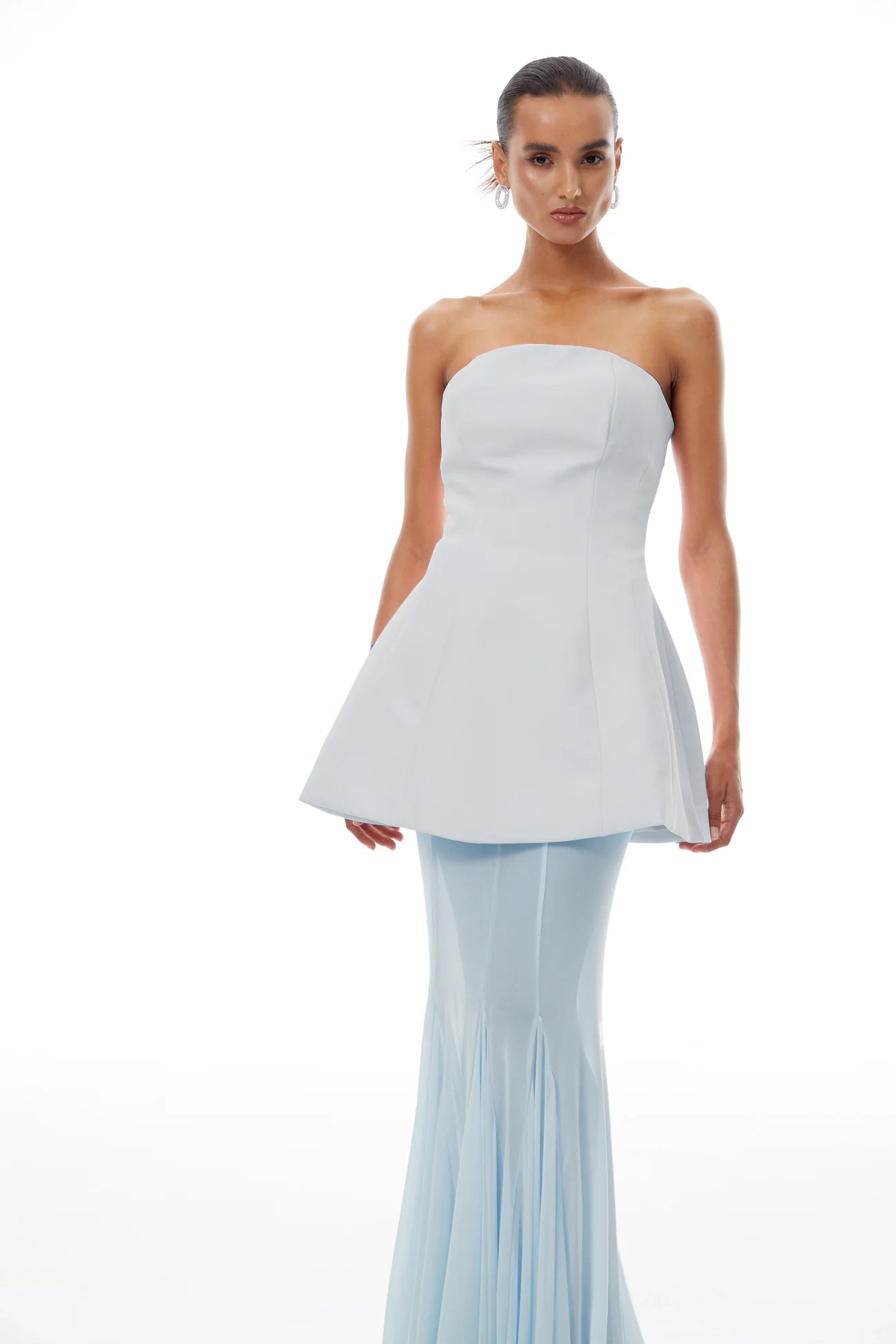 Mélanie Blue Corset Dress & Mesh Skirt Set