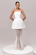 Mélanie White Corset Dress & Mesh Skirt Set