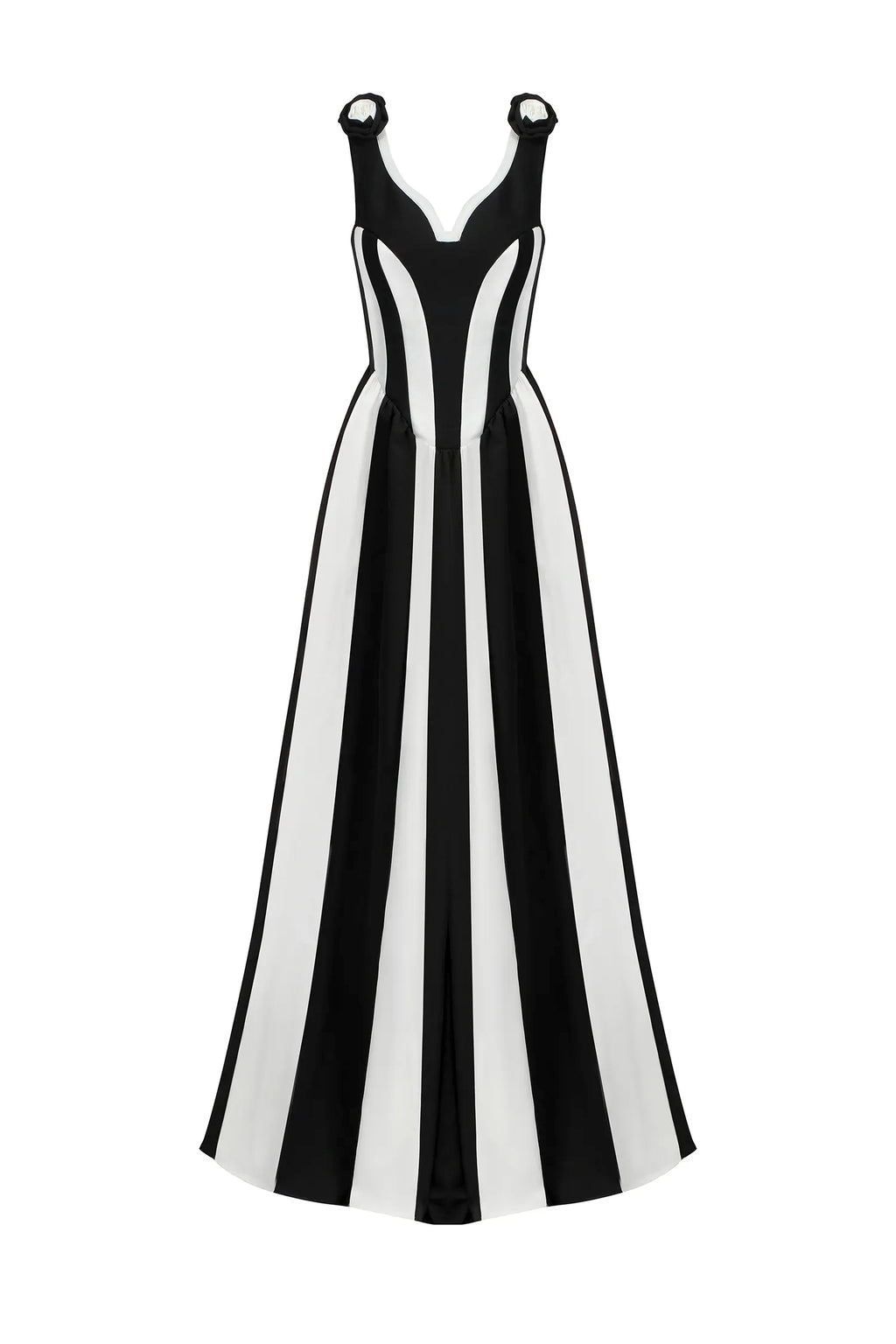 Omega Sleeveless V-Neck Flowers Bandage Maxi Dress