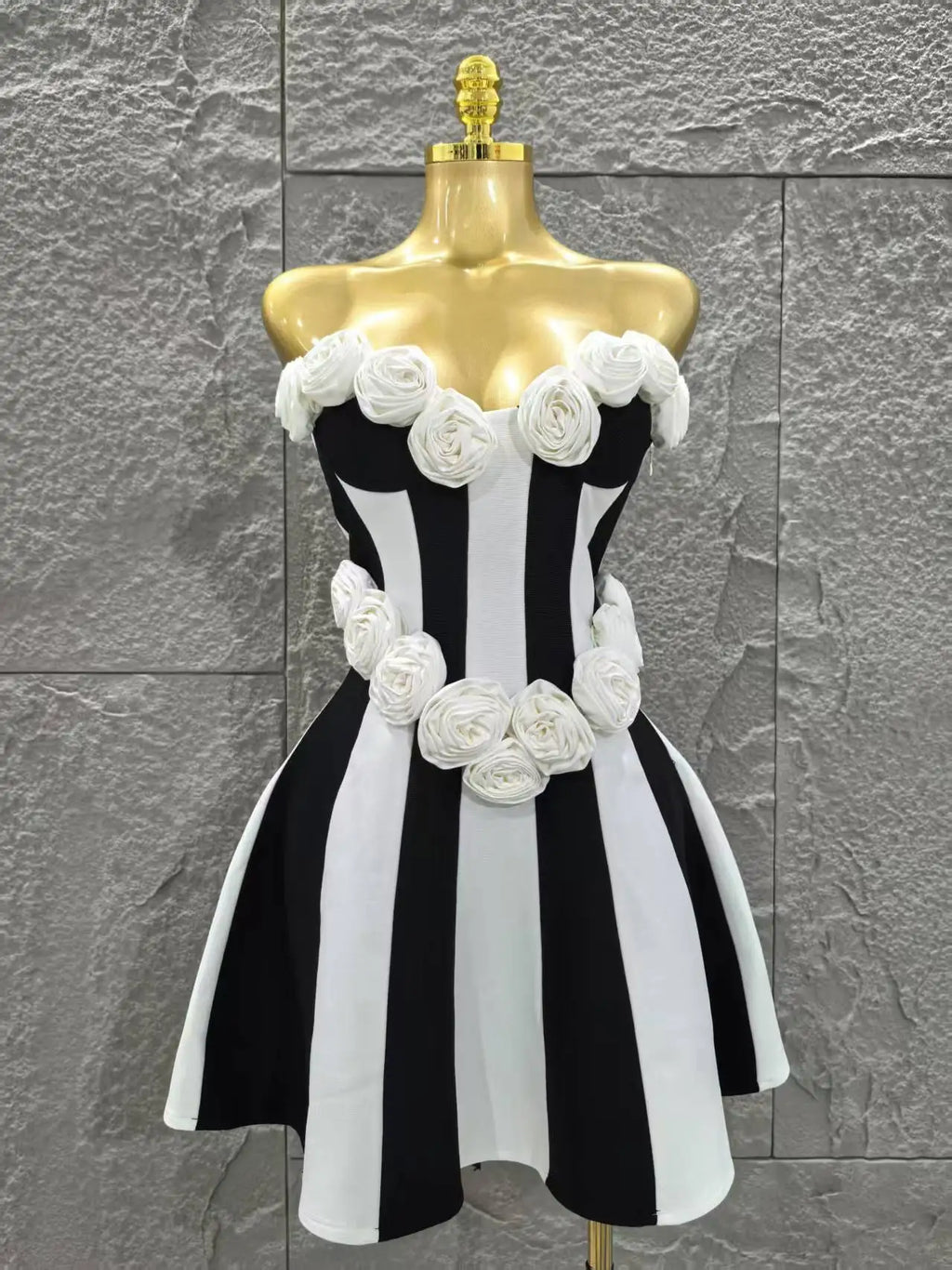 Women Sexy Strapless Florals Bandage A-Line Mini Dress Celebrate Birthday Party Girls' Date Vacation Dress