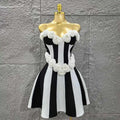 Women Sexy Strapless Florals Bandage A-Line Mini Dress Celebrate Birthday Party Girls' Date Vacation Dress
