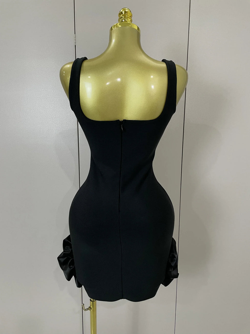 New STyle Shining Crystal Women Sleeveless Bodycon Mini Bandage Dress Elegant Ruffles Cute Birthday Party Celebrate Dress