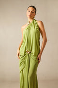 Sabrina Butterfly Embellished Draped Maxi Dress