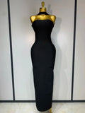 Women Sexy Backless Bodycon Bandage Dress Sleeveless Maxi Long Elegant Dresses Luxury Birthday Dress Club Party Outfit