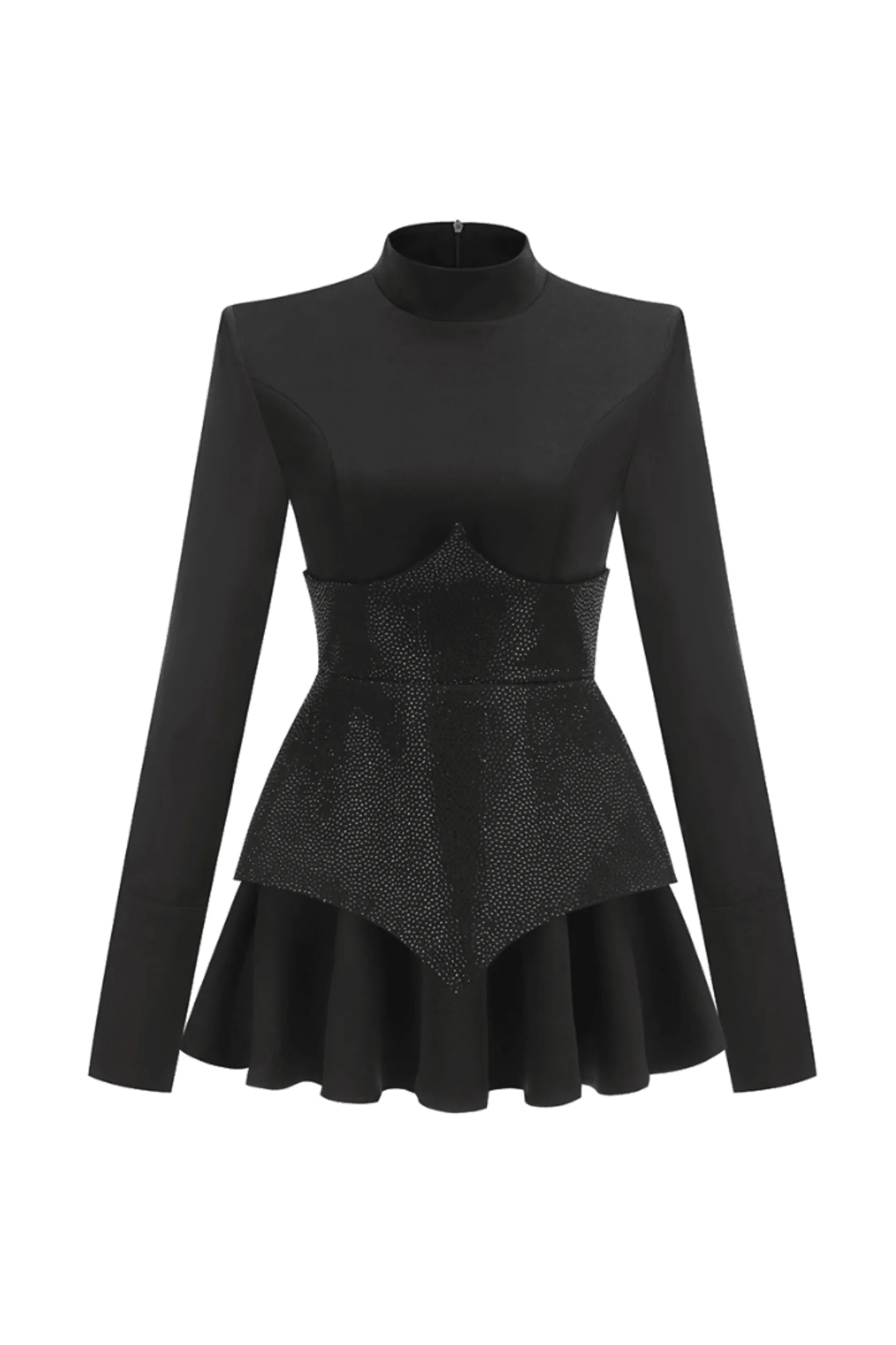 Stella Embellished Long Sleeve Mini Dress