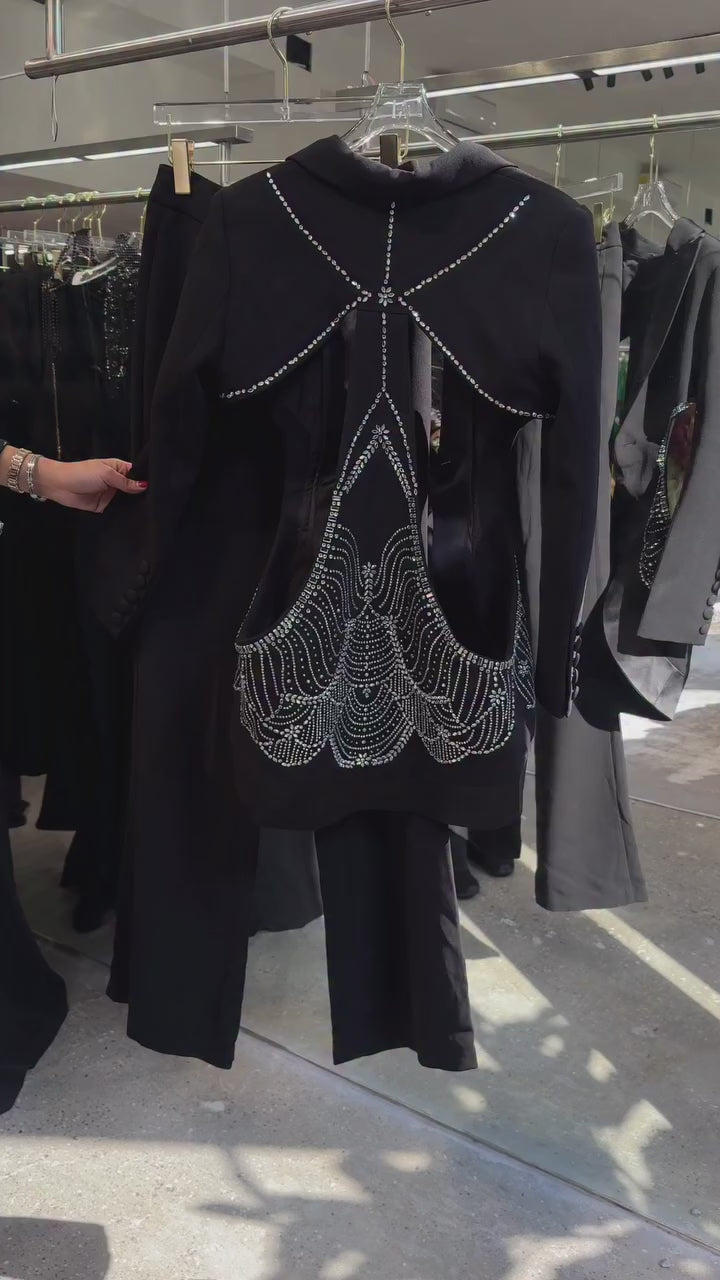 Averis Rhinestone Blazer & Pants Set