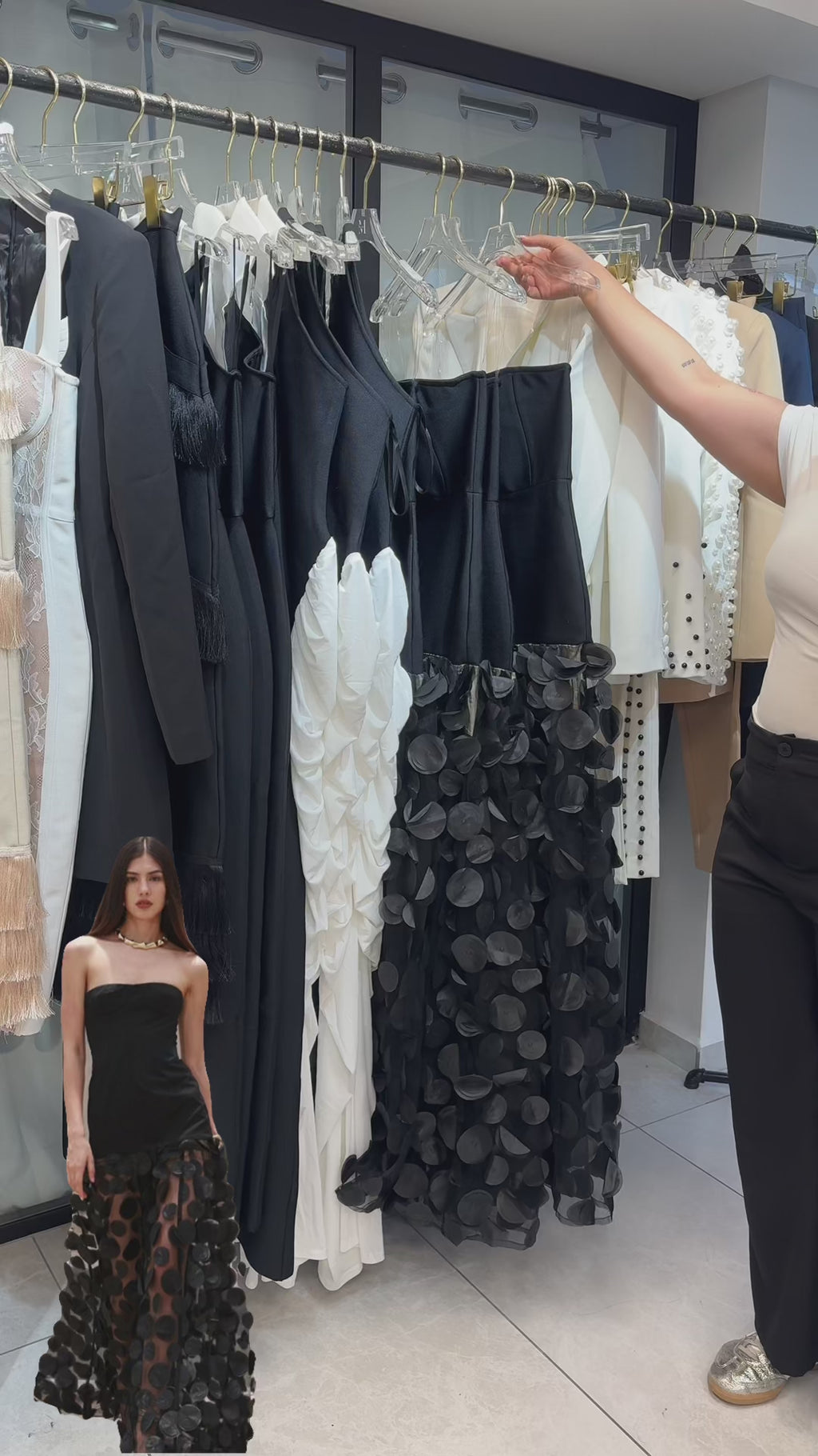 Irene Strapless Sheer Tulle Maxi Dress