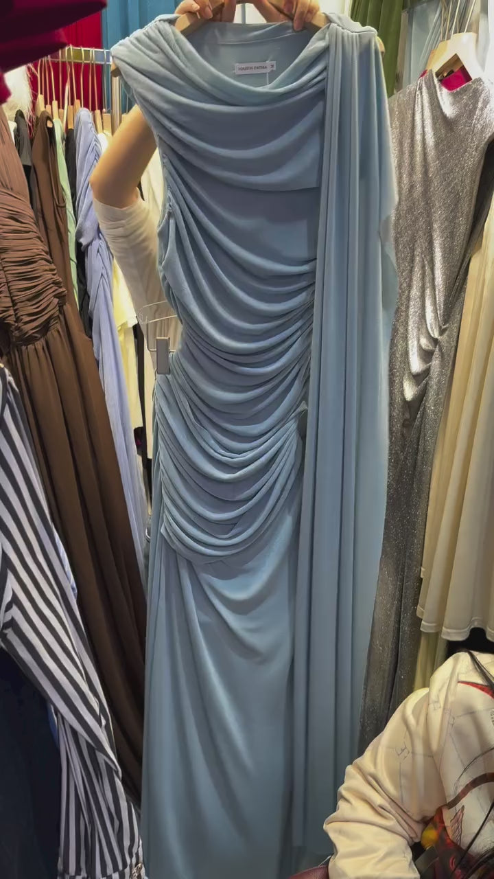 Hanayo Ruched Long Sleeve Maxi Dress